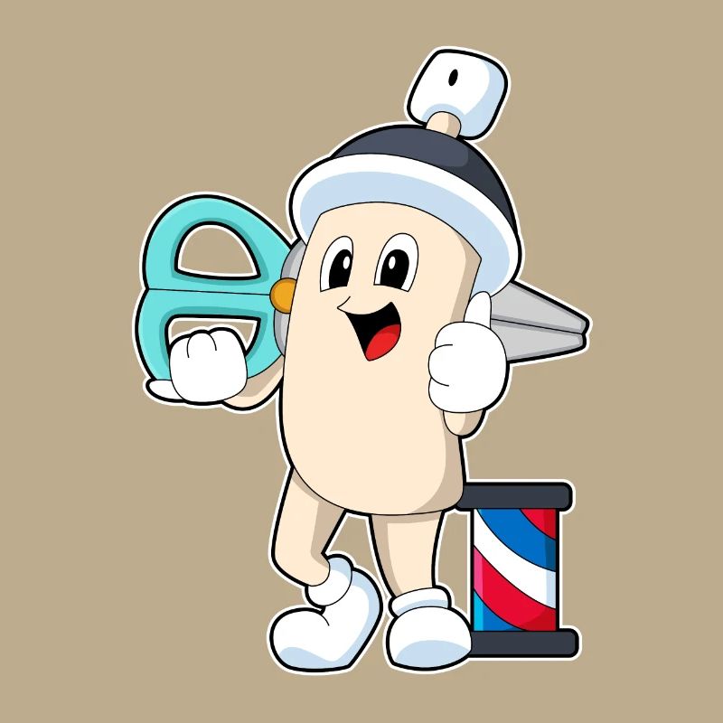 Laque de coiffure comme coiffeur avec des ciseaux