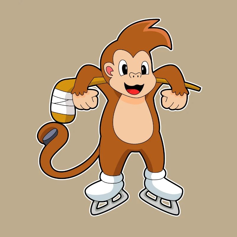 Affe Eishockey Eishockeyschläger