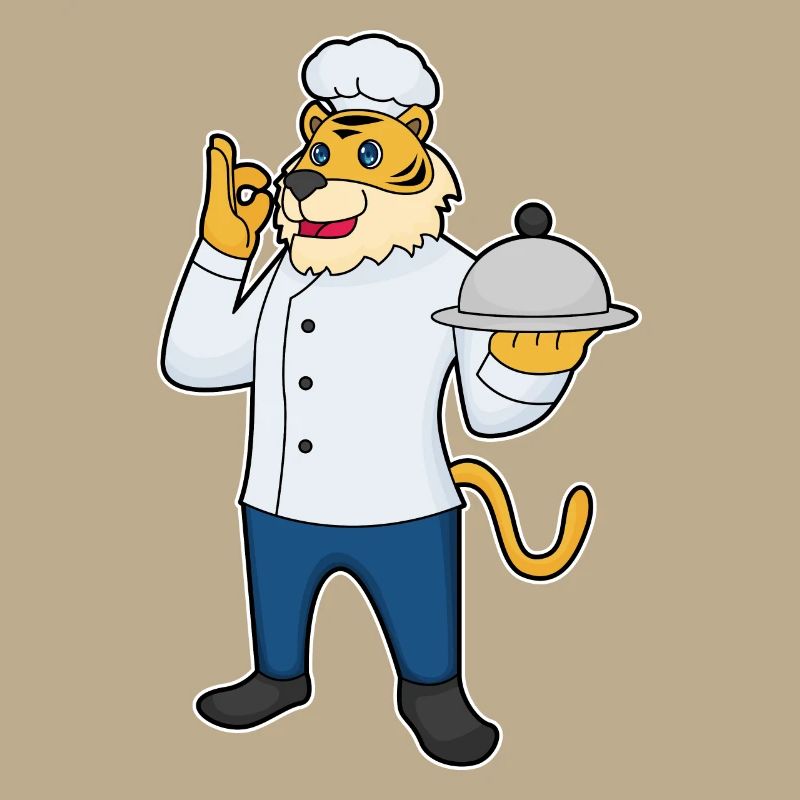 Tiger Chef's Hat Serving Platter