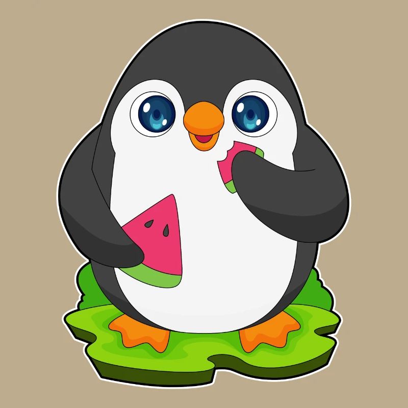 Fruit de pastèque pingouin