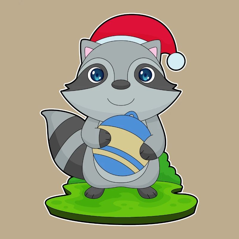 Waschbär Weihnachten Weihnachtskugel
