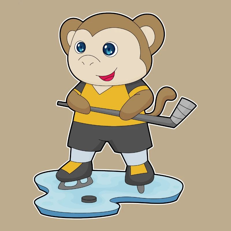 Affe Eishockey Eishockeyschläger