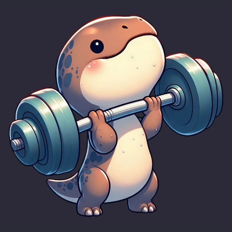 Chibi Dino T-Rex Workout mit Hanteln