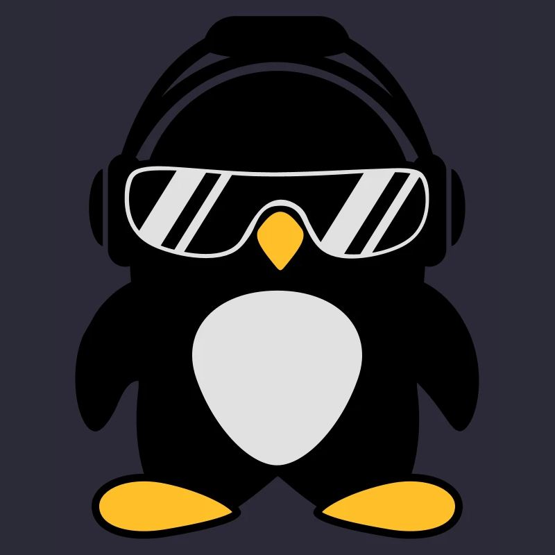 Pinguin mit Kopfhörer