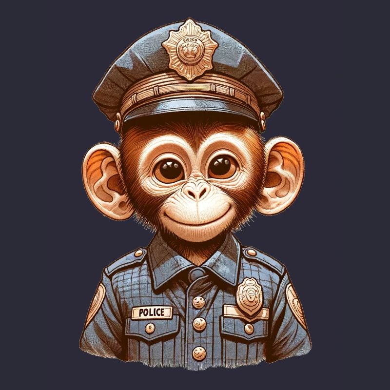 Polizei Affe | Polizei Äffle Kindermotiv Polizei