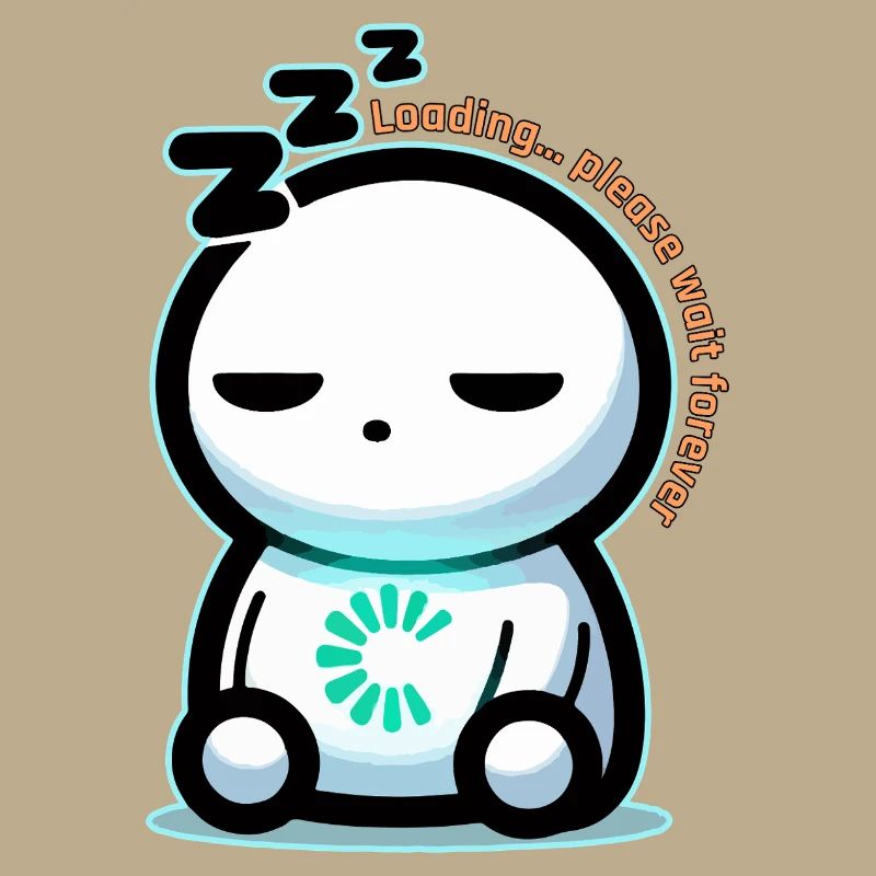 Forever Loading Sleepy Mascot