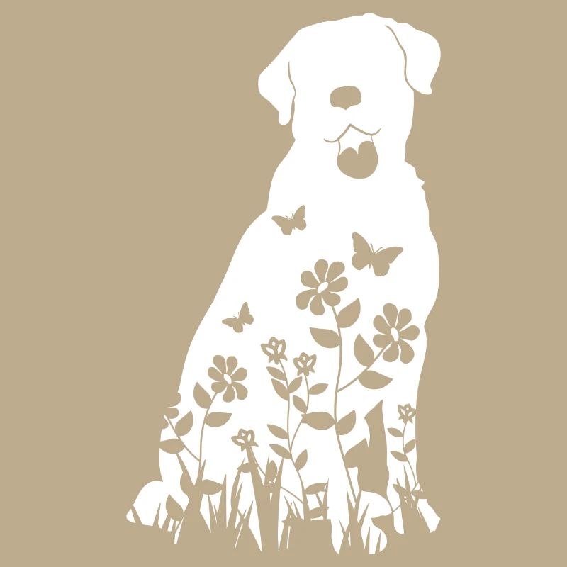 Labrador Flower Pattern Silhouette Dog Lover Gift