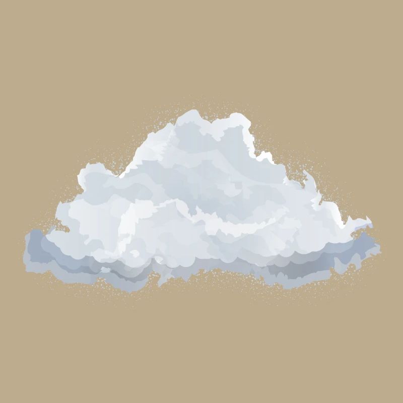single drawn fluffy white cloud