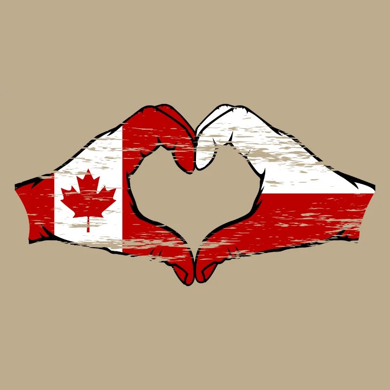 Drapeau du Canada de la Pologne Forme de coeur utilisé