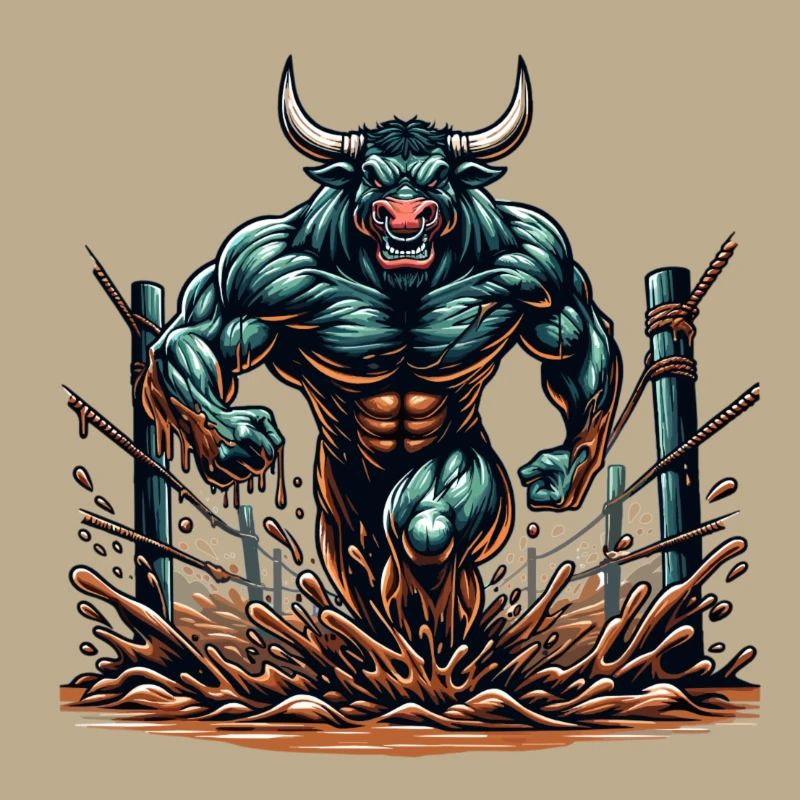 Powerful obstacle course motivational bull