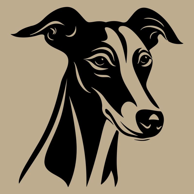 Tête de chien lévrier