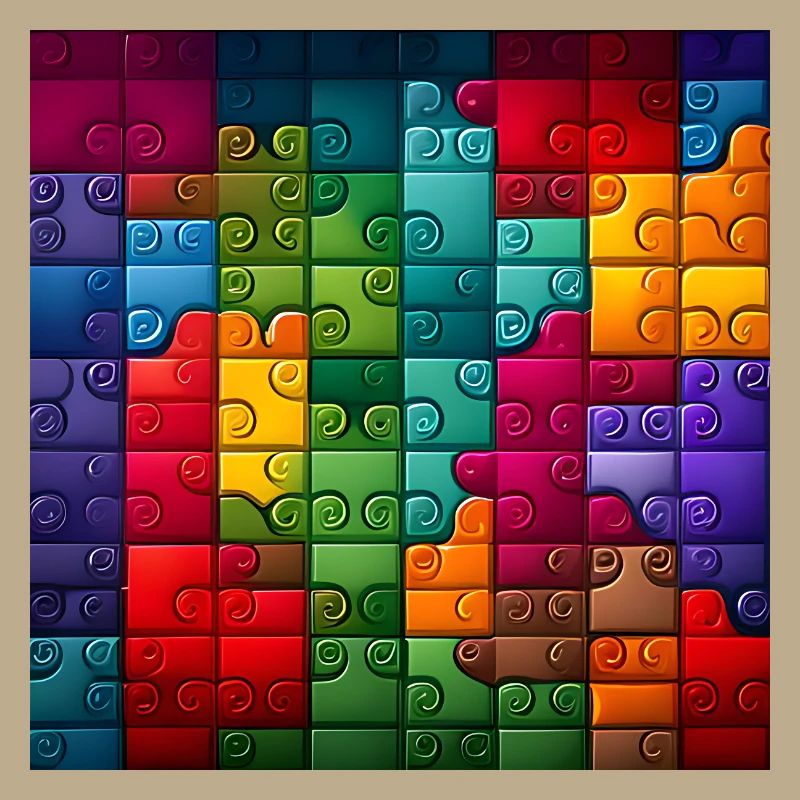 Buntes Regenbogen-Puzzle-Muster