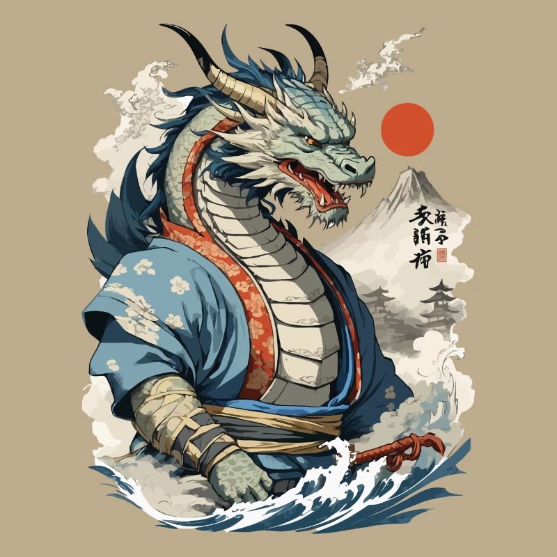 Samurai Ukiyo-E Kunst Japanische Drachen