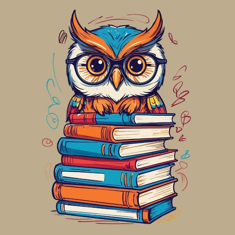 Bücher Eule Süße Buch Illustration Leseratte