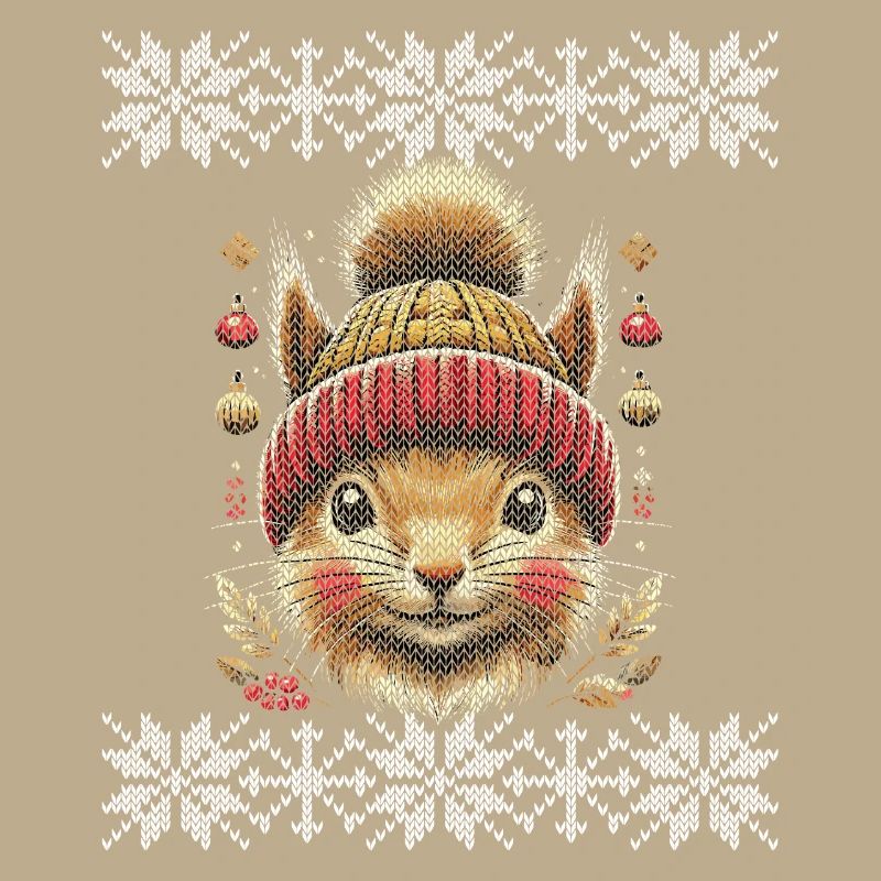 Winter Joy with Squirrel in Knitting Pattern