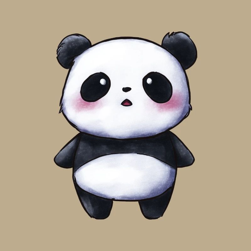 bébé panda mignon, style chibi