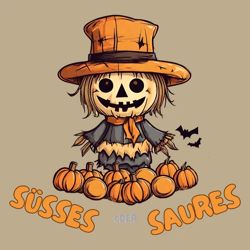Süßes oder Saueres Halloween Vogelscheuche