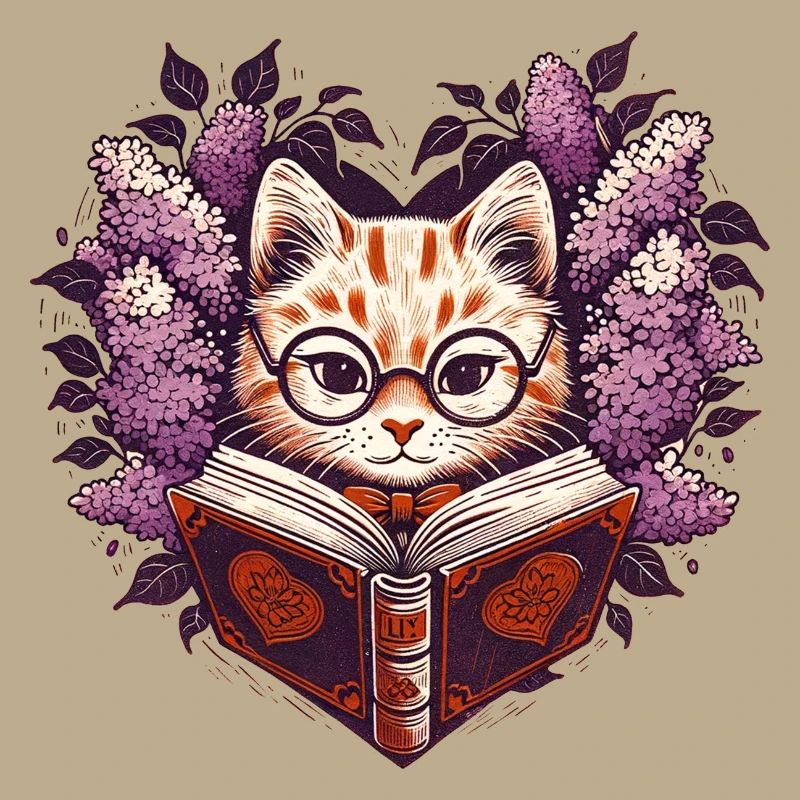 Lesende Katze