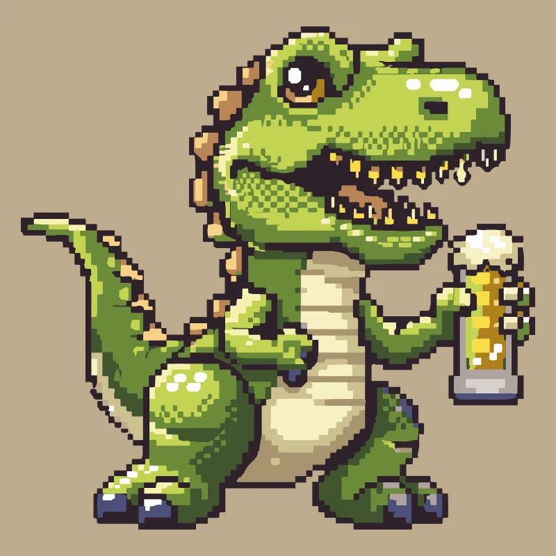 Dinosaur T-Rex Pixel Beer