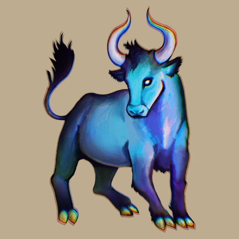 gemalter Stier