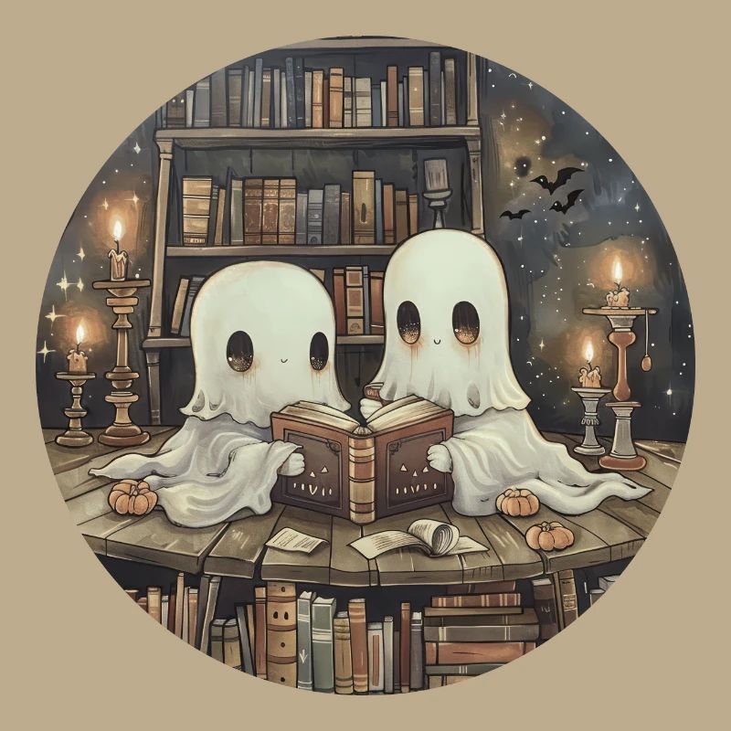 Ghost Reading Book Library