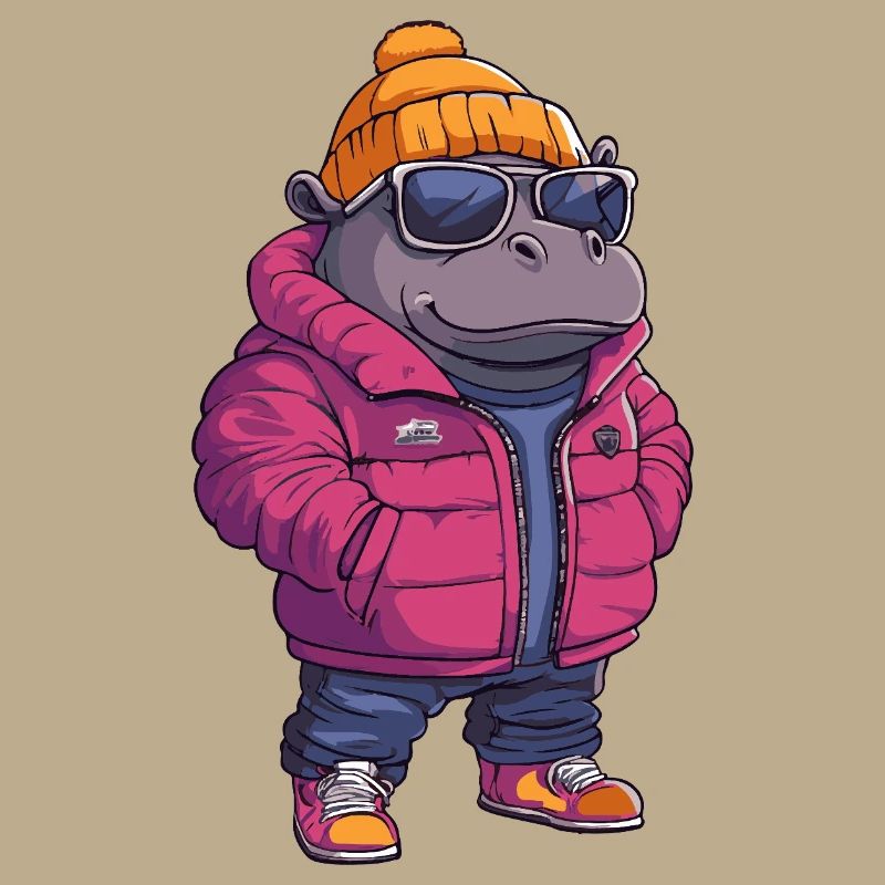 Nilpferd Cool Comic