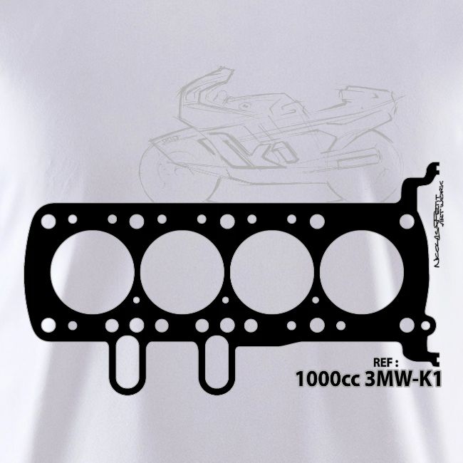 design T shirt BM W K1 black and silver
