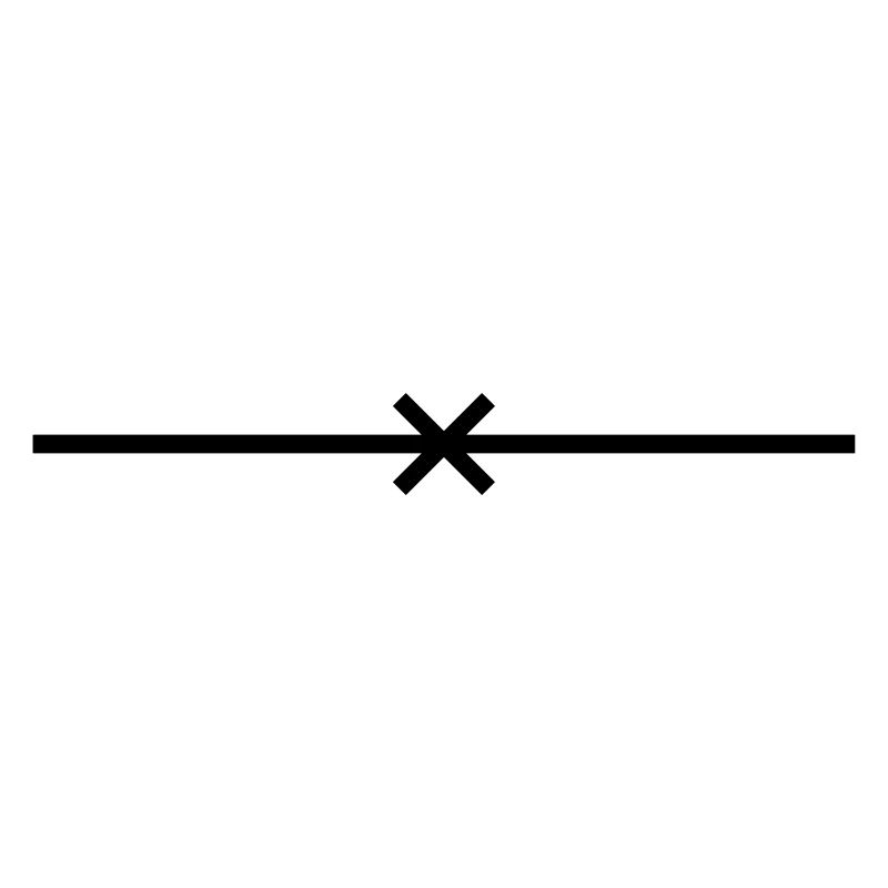 Underscore line with cross