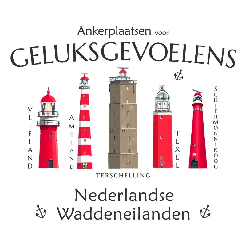 Ameland, Texel, Terschellingen Hand Drawing