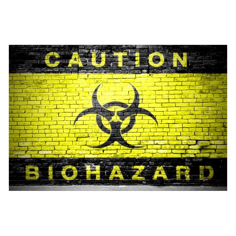 Attention Biohazard brique mur affiche