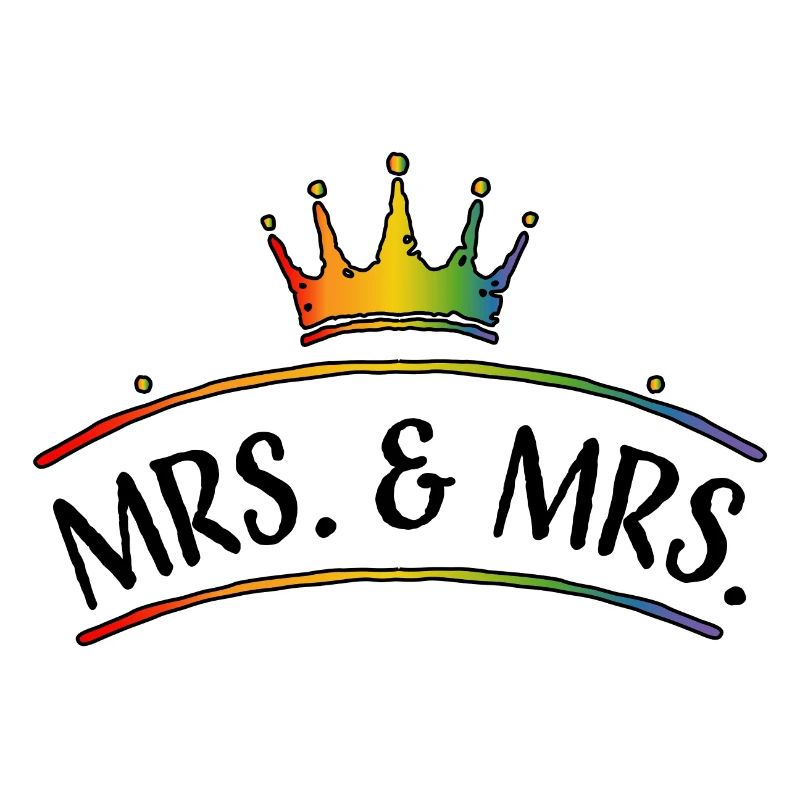 Krone Regenbogen MRS and MRS lesbisch hochzeit