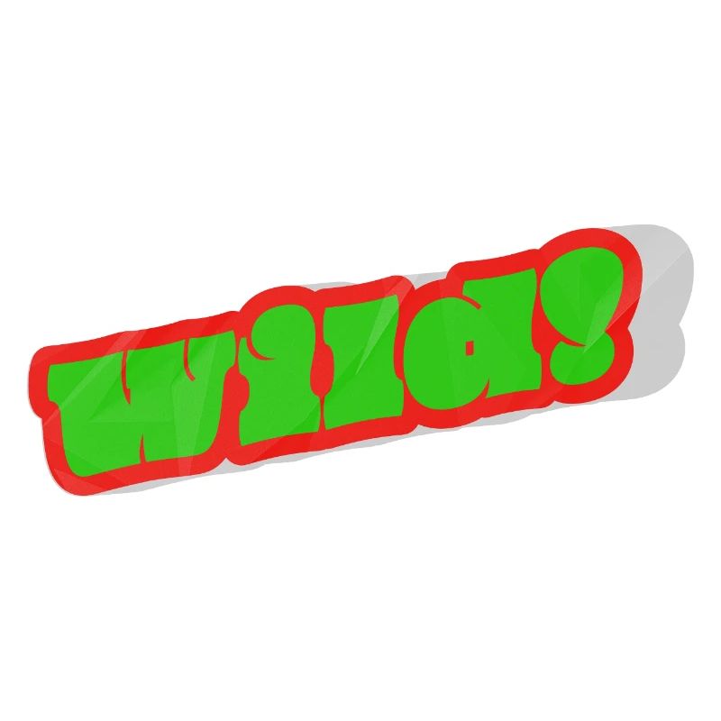 Graffiti wordmark green with red border