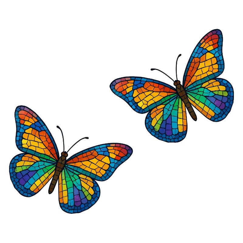 Conception de papillons en mosaïque colorée