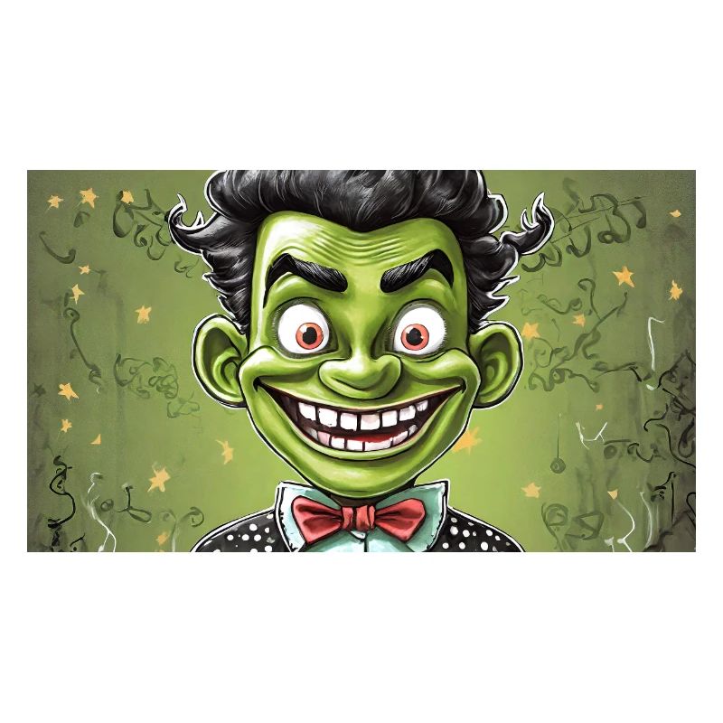 Monstre vert avec des cornes - jeune