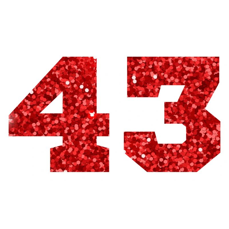 Nummer 43 Roter Glitzer - 43. Geburtstag