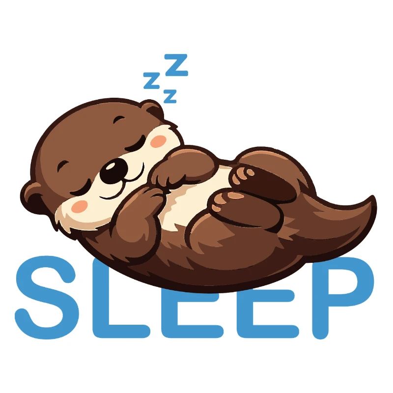 Sleeping Otter Sleep Cartoon Cute