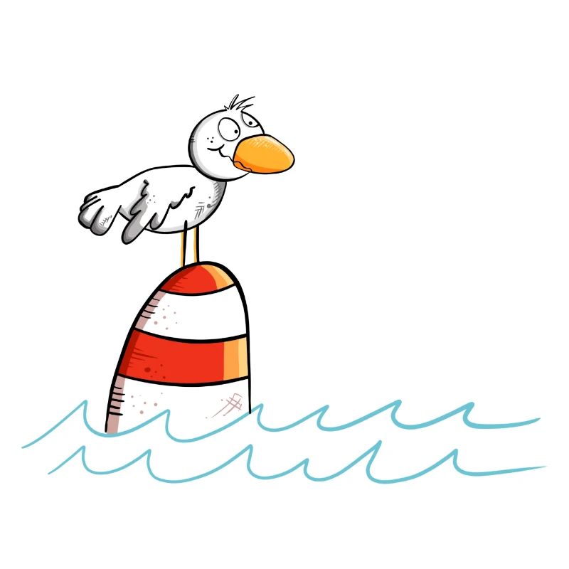 Drollige Möwe Will Meer