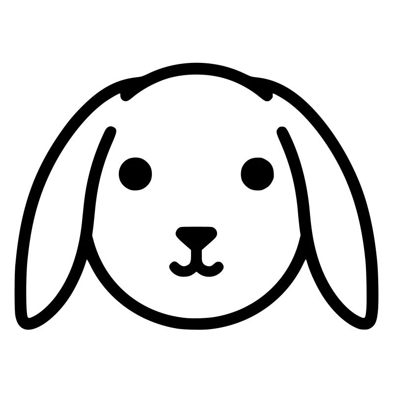 Cute floppy ear bunny rabbit head