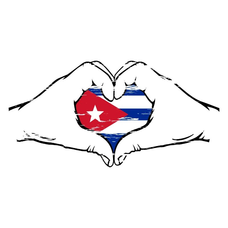 Drapeau de Cuba en forme de coeur utilisé