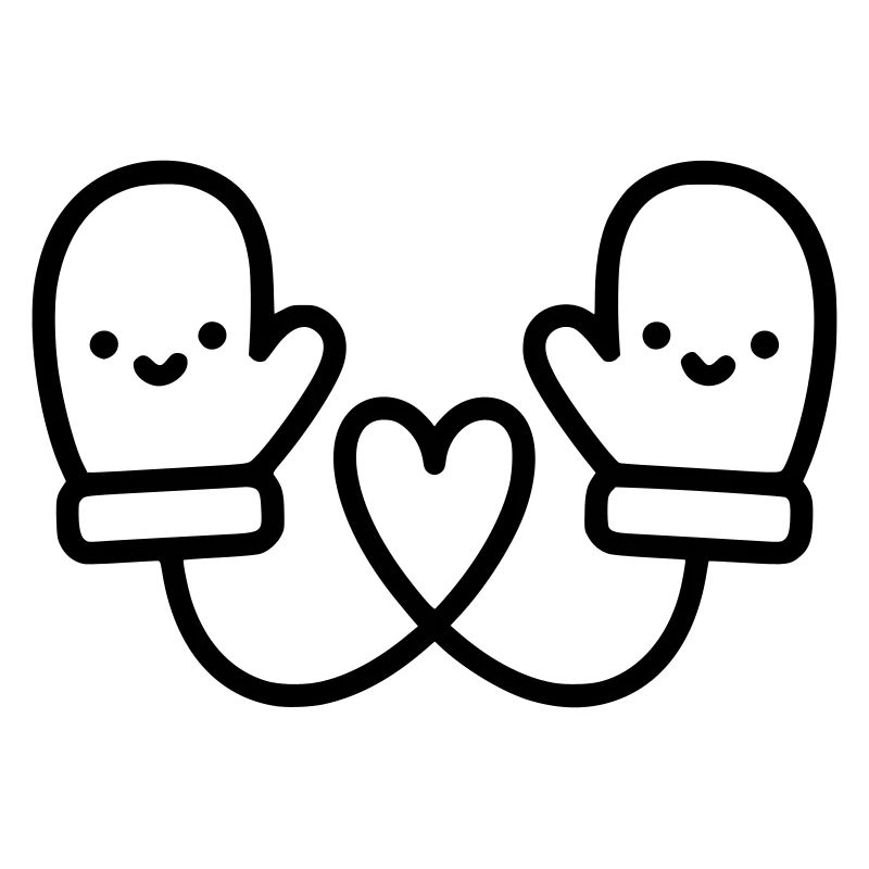 Süße Handschuhe mit Herz | Winter Liebe