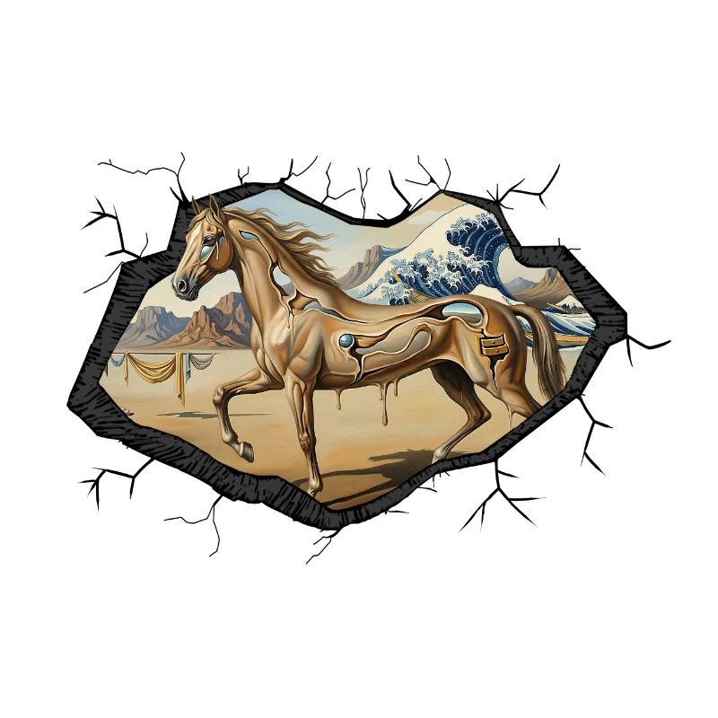 Surreal Psychedelic Horse Wild West Desert
