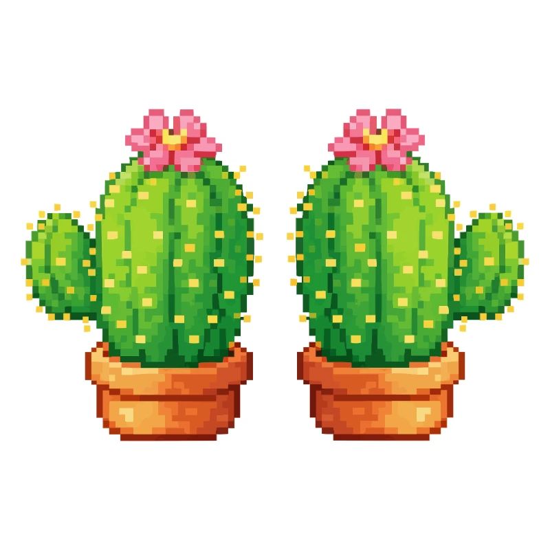 Jumeaux Cactus Pixel dans le pot