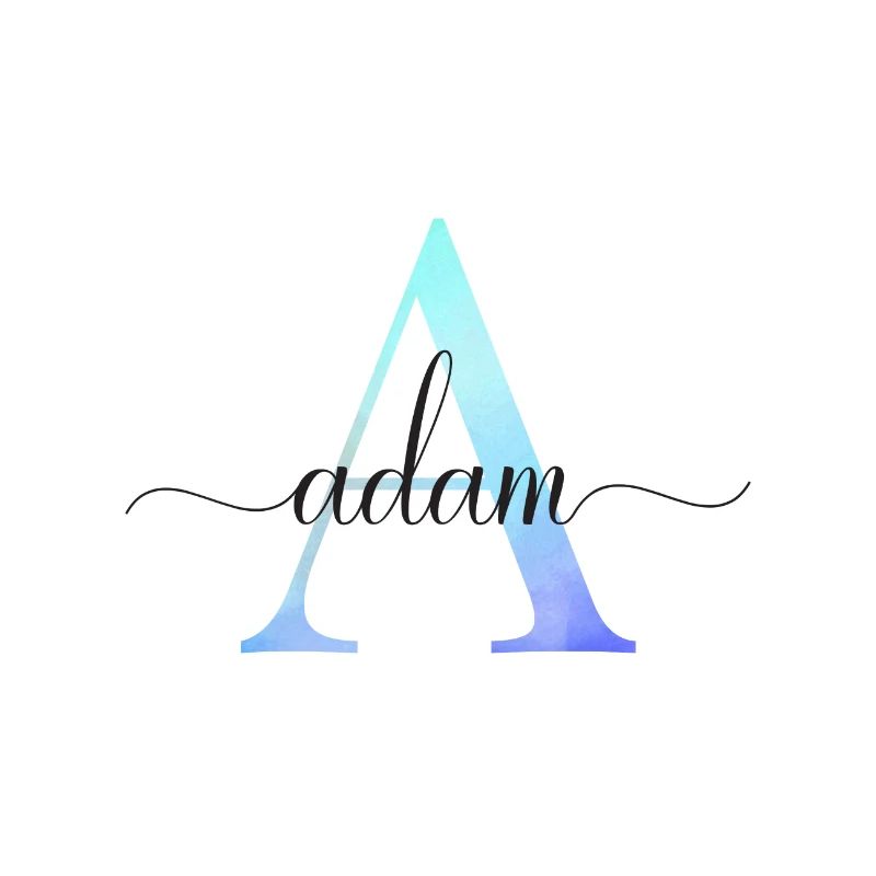 A| Monogramme | Nom | Adam | Aquarelle