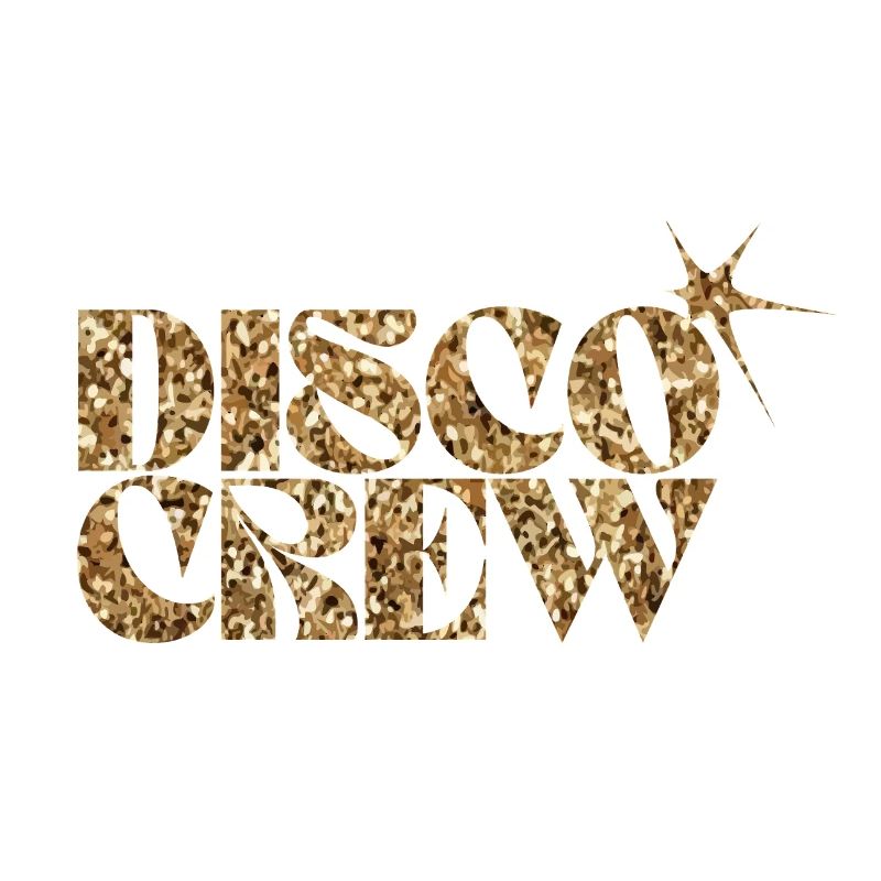 Disco Crew Glitter Gold Logo