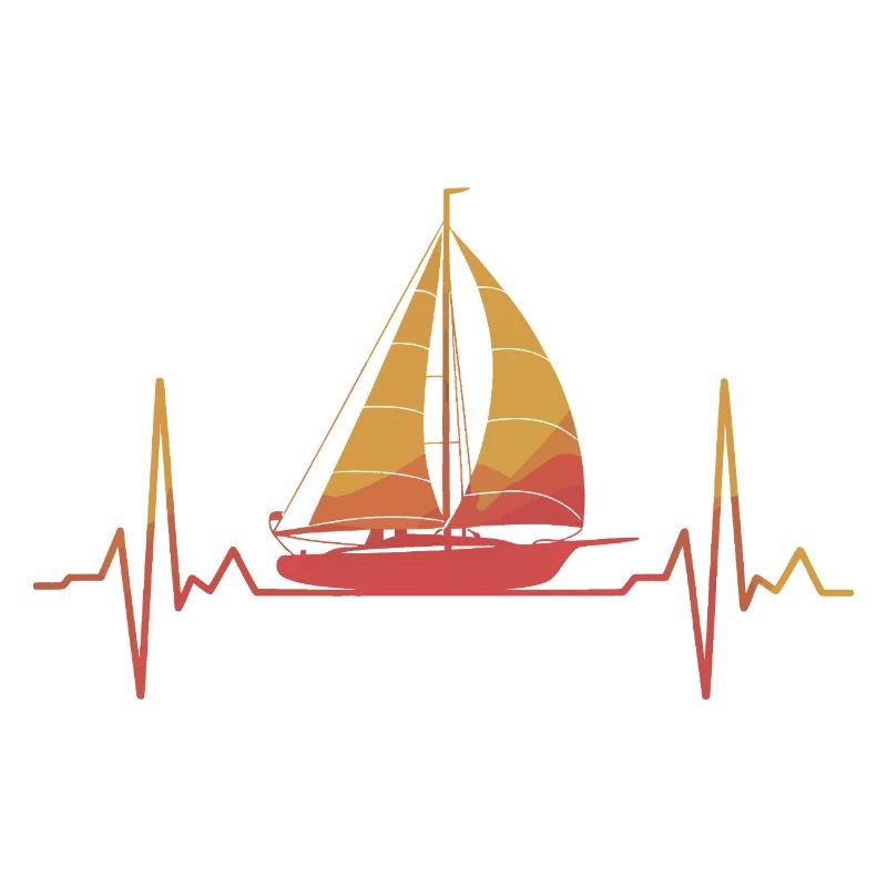 Sailing heart at sunset