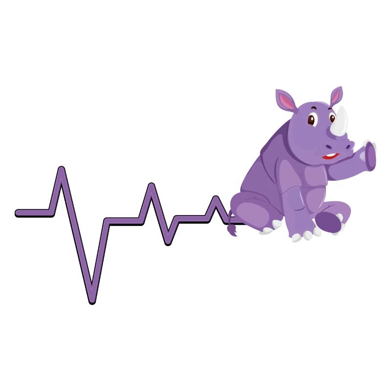 Conception de battement de cœur de rhinocéros violet