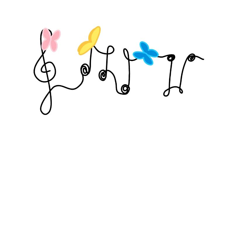 Harmonie : Notes de musique et papillons