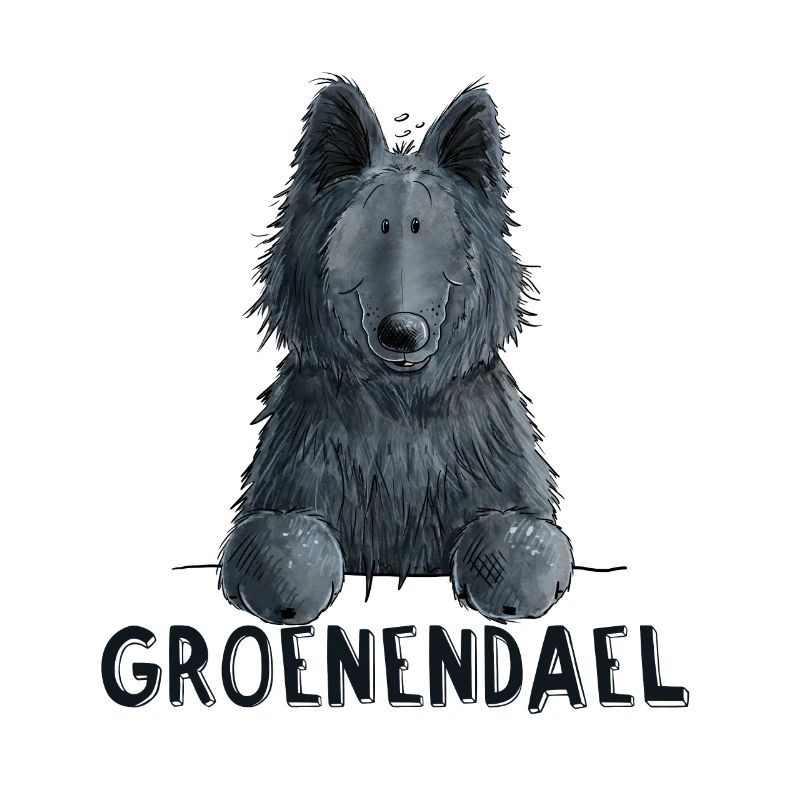 Happy Groenendael I Hund Kopf I Comic