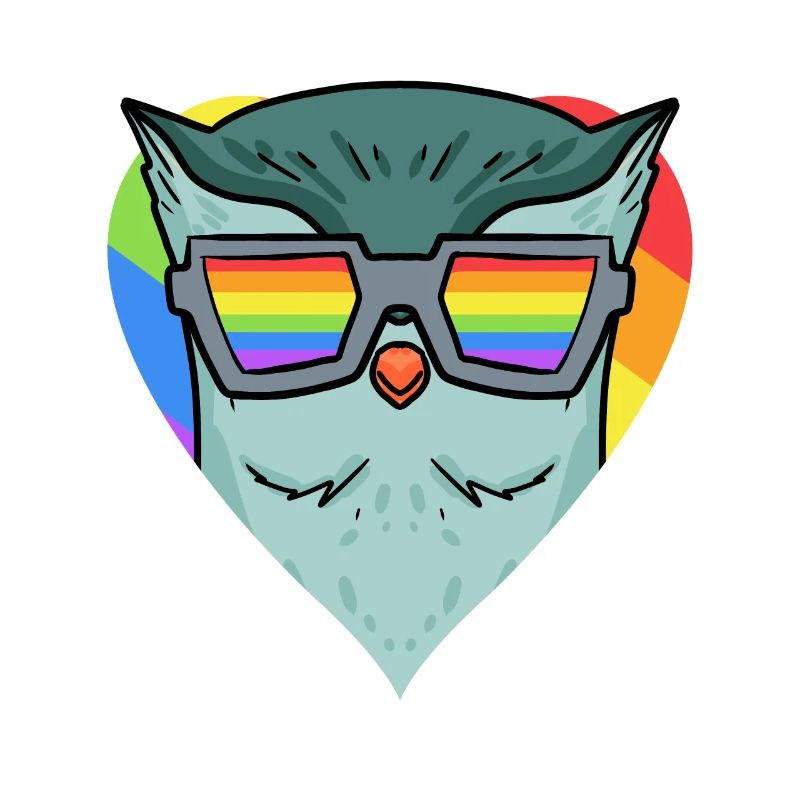 LGBT Tier Eule Regenbogen