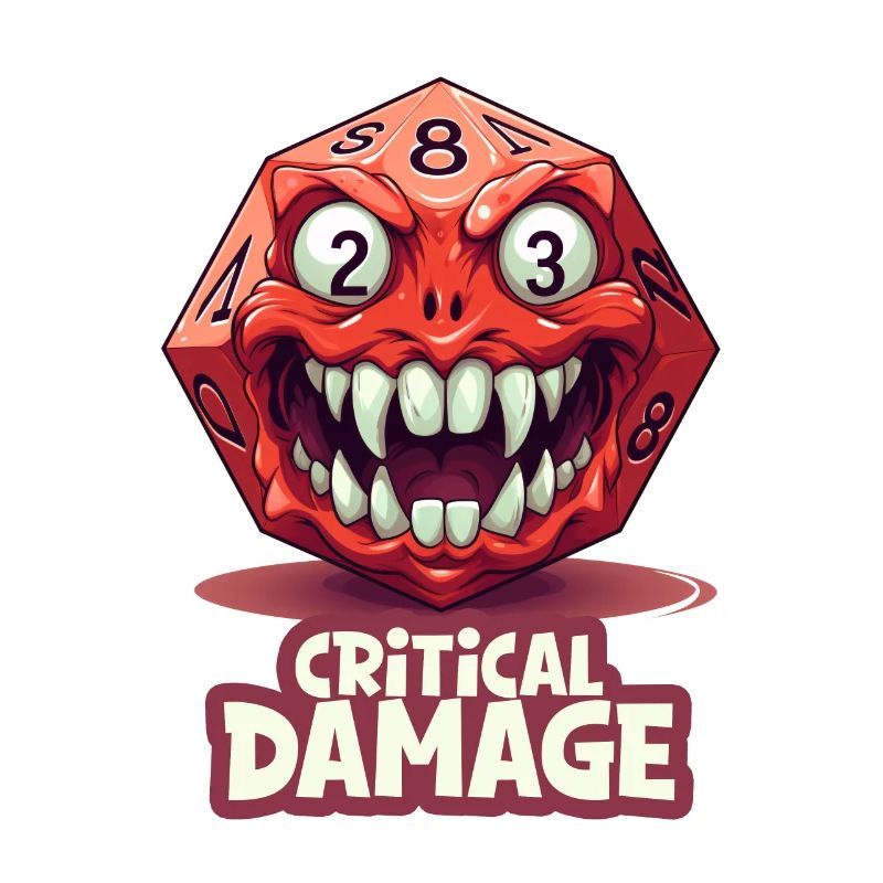 Critical Damage W20 Sarcasm RPG Shirt